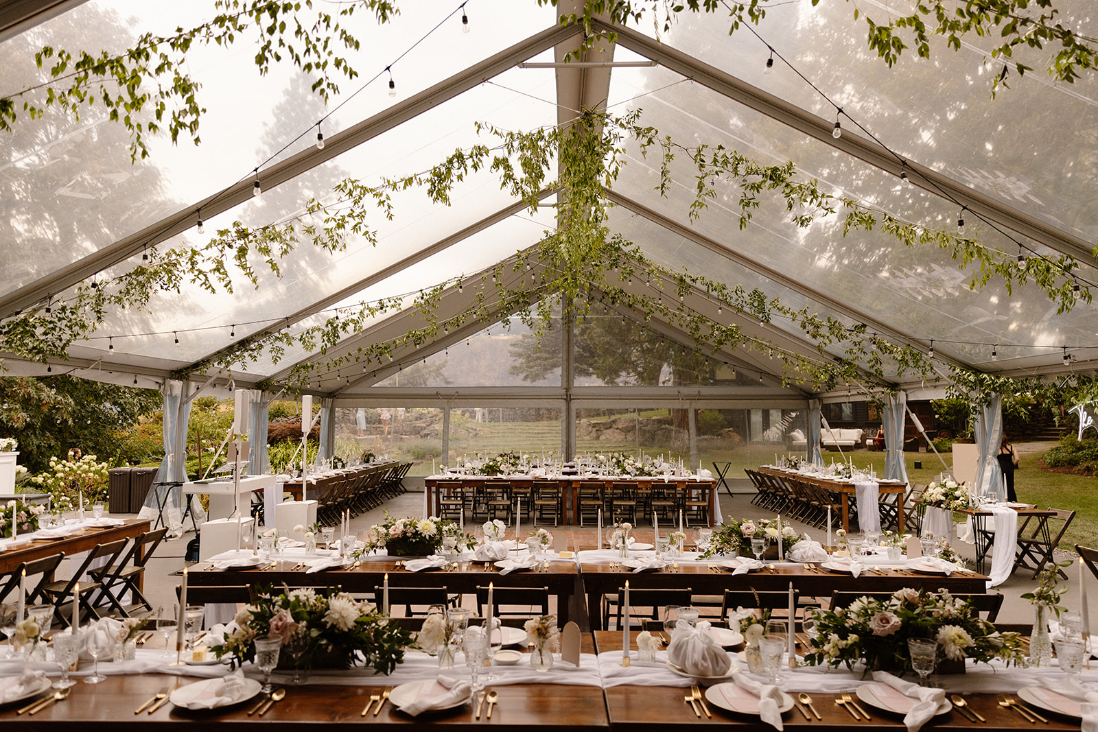 Elegant floral arrangements adorning the wedding reception at The Griffin House.