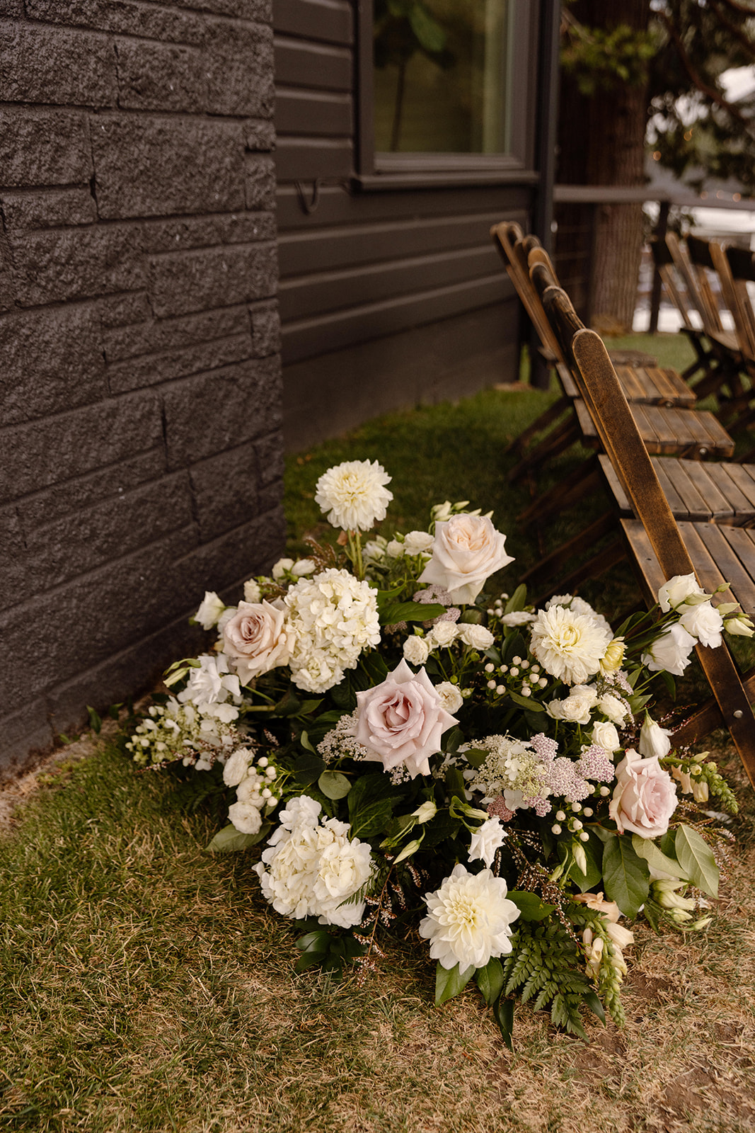romantic, decorative blooms by trellis flowers.