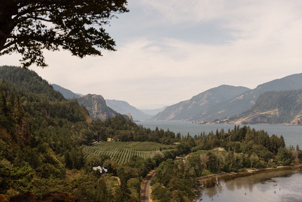 View of the Columbia River Gorge from The Griffin House, capturing the magic of the day.