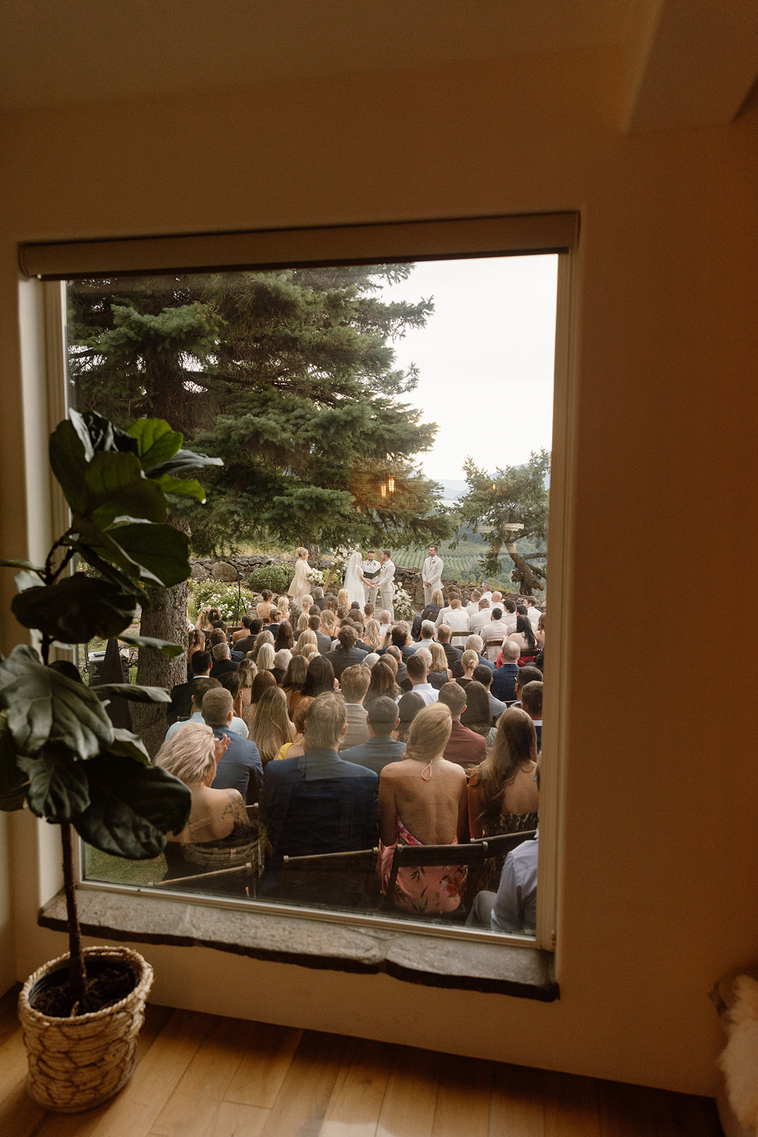 Ceremony view from inside of the Griffin House