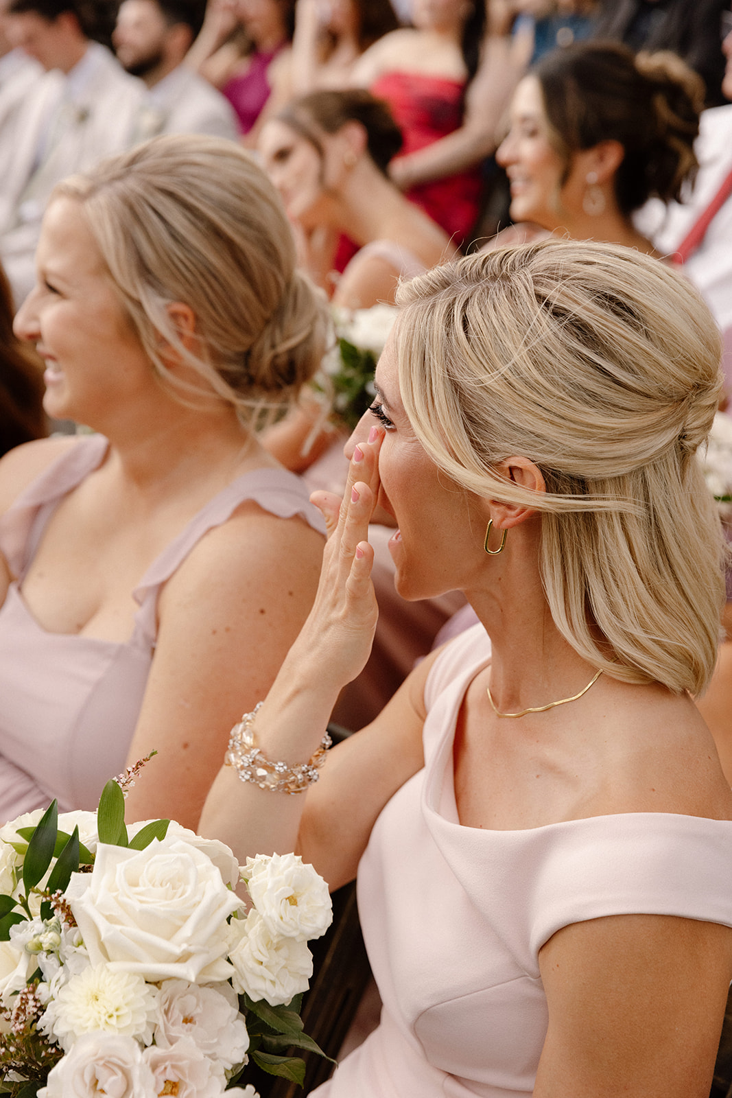 Guests getting emotional during the ceremony at the griffin house